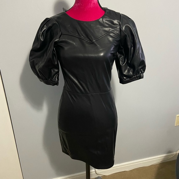h and m faux leather dress Hm Leather Dress